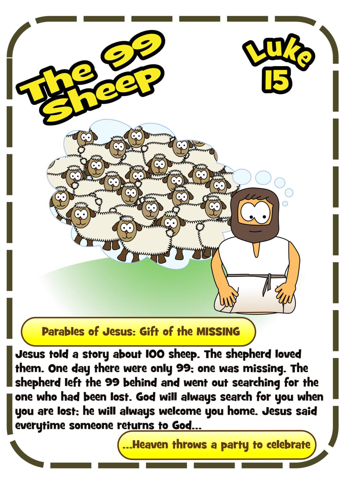 The 99 Sheep | Character Images - Jesus Without Language